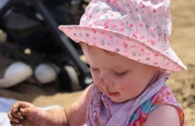 An update on the sand eating competition the little one is having with herself and oh, yes, we have EYFS resources!