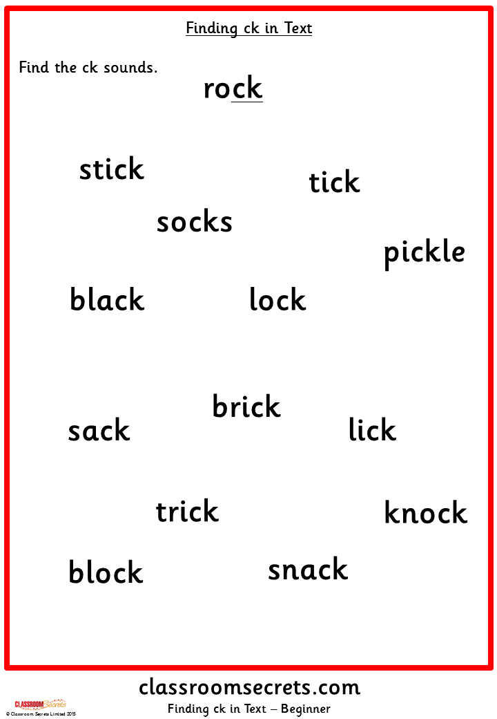Ck Worksheets Activities No Prep Ck Words Consonant Digraphs Worksheets DA6