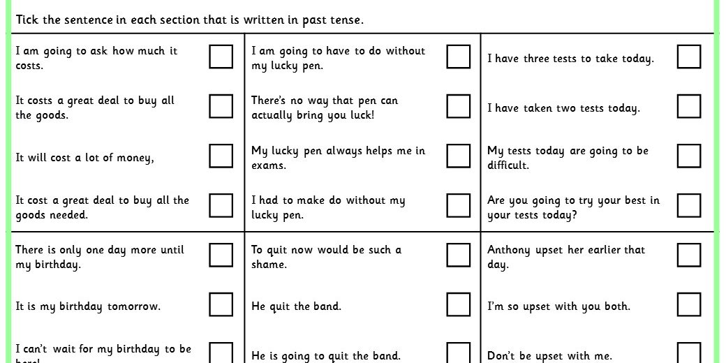 Past Tense Sentences KS2 SPAG Test Practice | Classroom Secrets