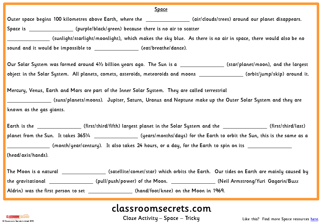 Cloze Classroom Secrets