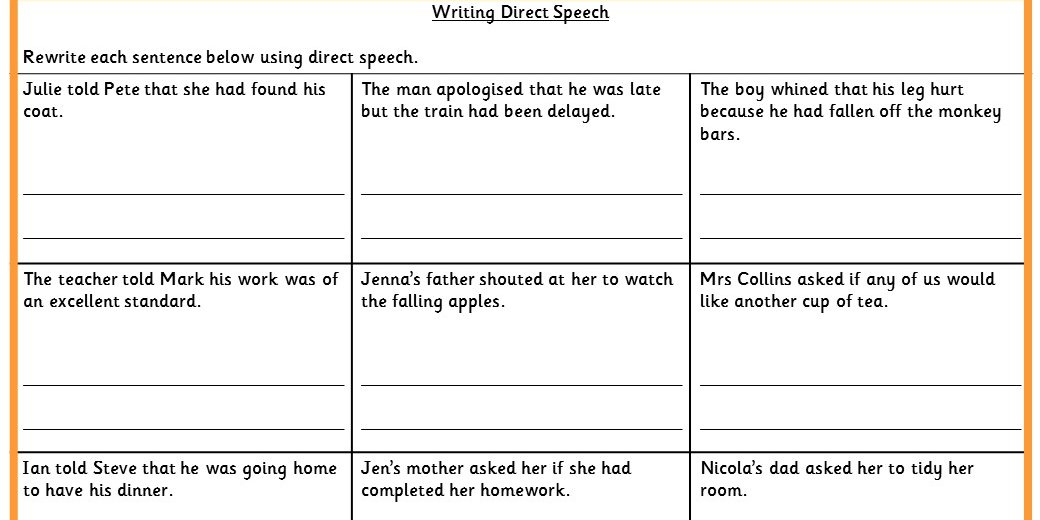 writing direct speech ks2