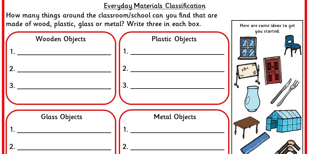 Everyday Materials Classification | Classroom Secrets