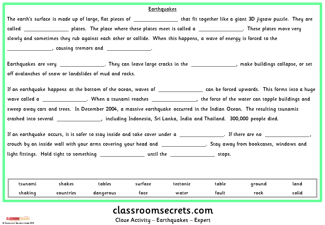 earthquake-cloze-activity-classroom-secrets