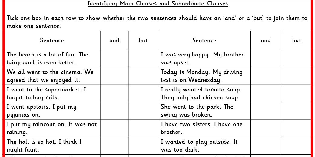 Clauses And Phrases Worksheet Ks2