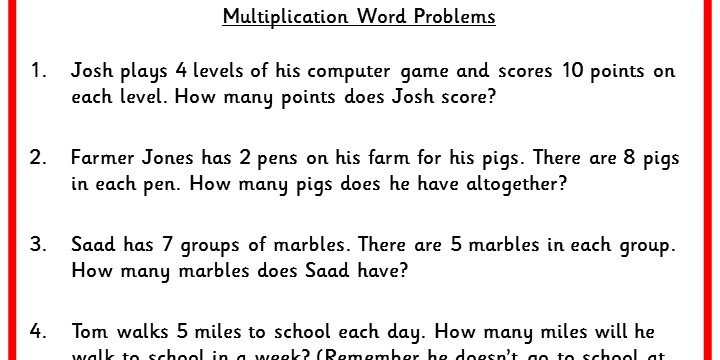 multiplication worded problems ks2