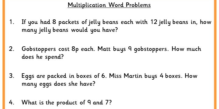 multiplication worded problems ks1