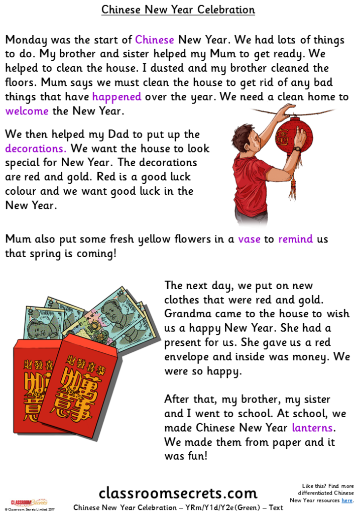 chinese new year celebration in school essay