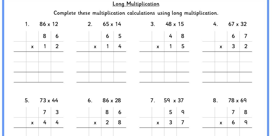 long multiplication classroom secrets