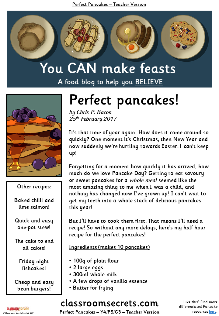 Secrets for Perfect Pancakes