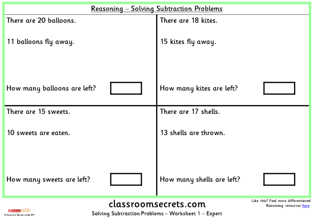 reasoning and problem solving addition and subtraction year 3