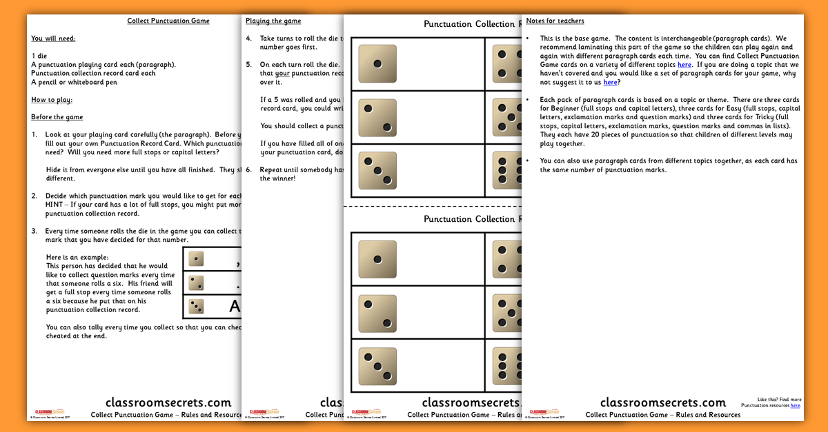 collect punctuation game rules