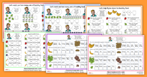 KS2 and KS2 Division Problems for Healthy Eating