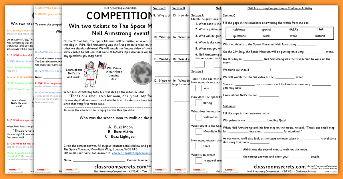 Year 2 Neil Armstrong Comprehension