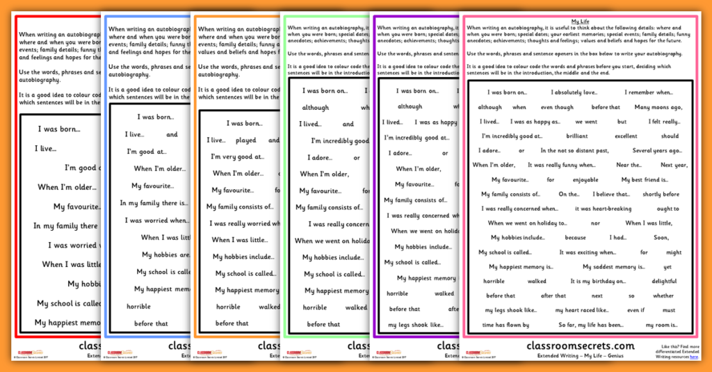 autobiography sentence openers