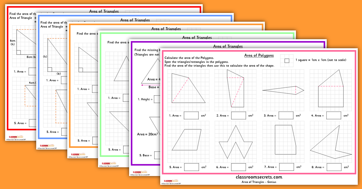 Area of Triangles Worksheets Year 6 Resources