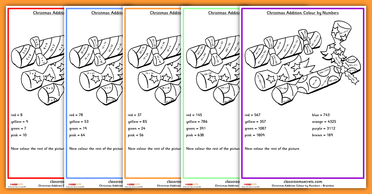 christmas-addition-colour-by-numbers-worksheets-classroom-secrets-classroom-secrets