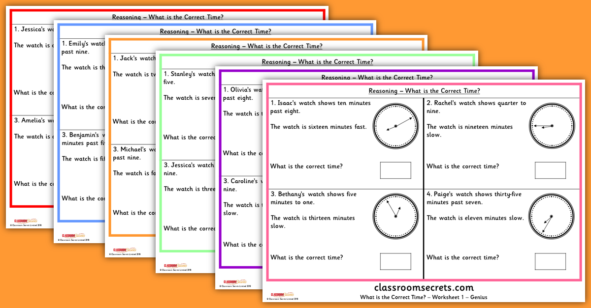 Reasoning What is the Correct Time? KS2 Resources