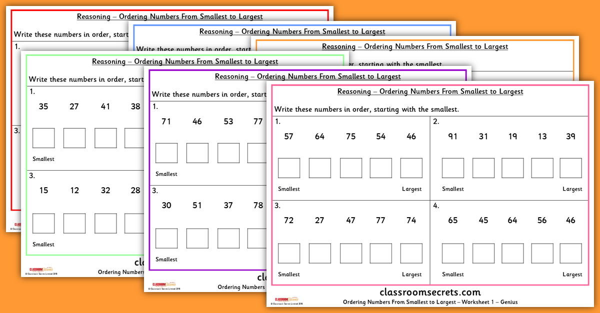 ks1-reasoning-ordering-numbers-from-smallest-to-largest-test-practice