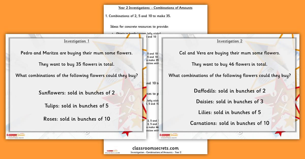 Combinations of Amounts Investigation Year 2 Summer Block 5 Resources