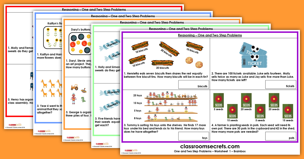 KS1 Reasoning One and Two Step Problems Resources