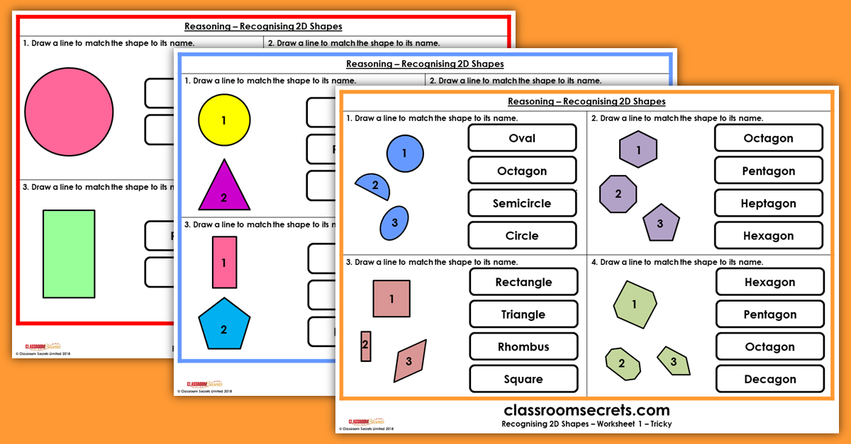 KS1 Reasoning Recognising 2D Shapes Resources