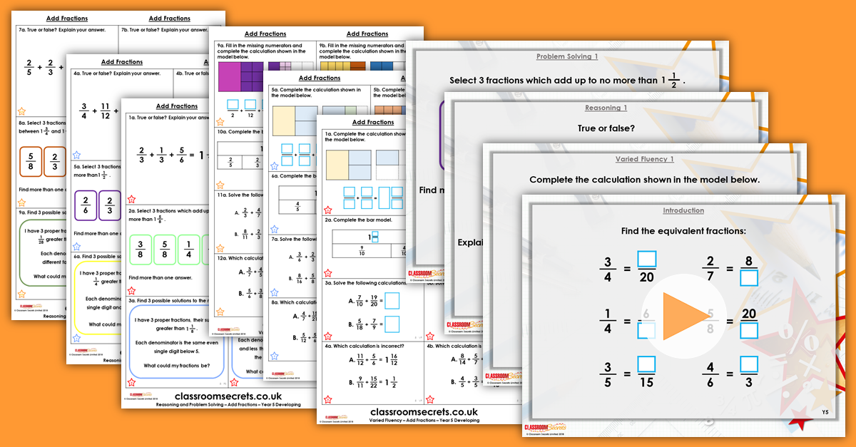 Mixed Age Year 5 and 6 Fractions Step 10 Resources