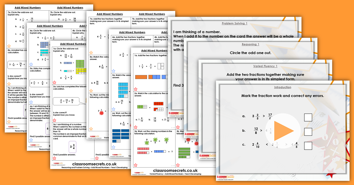 Mixed Age Year 5 and 6 Fractions Step 11 Resources