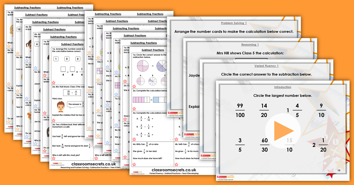 Mixed Age Year 5 and 6 Fractions Step 12 Resources