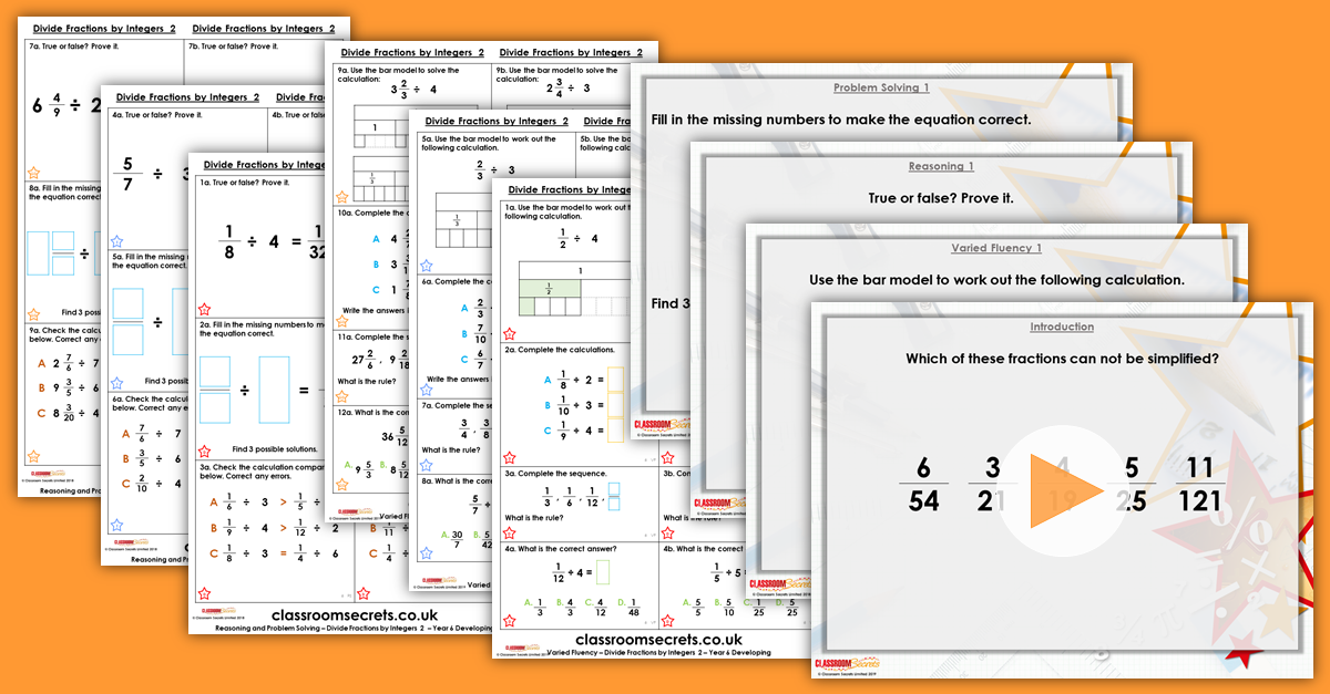 Mixed Age Year 5 and 6 Fractions Step 20 Resources