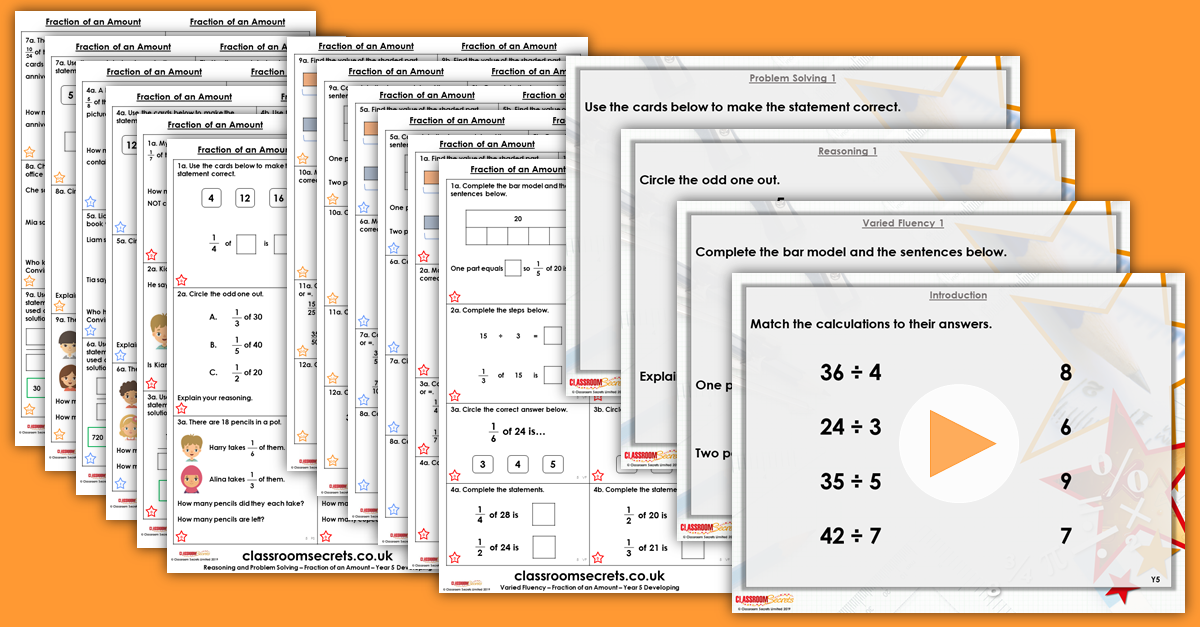 Mixed Age Year 5 and 6 Fractions Step 22 Resources