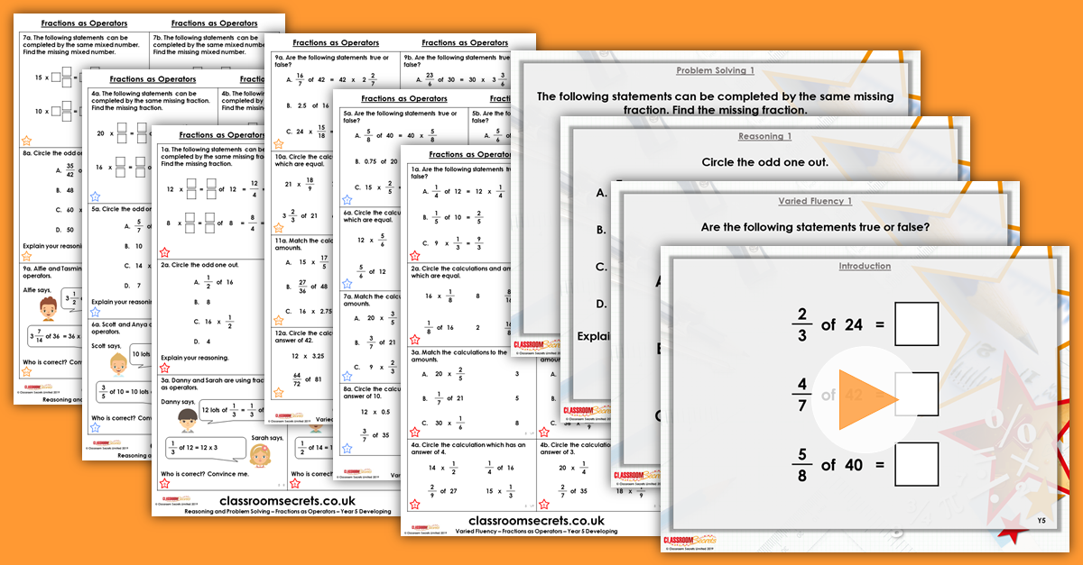 Mixed Age Year 5 and 6 Fractions Step 24 Resources