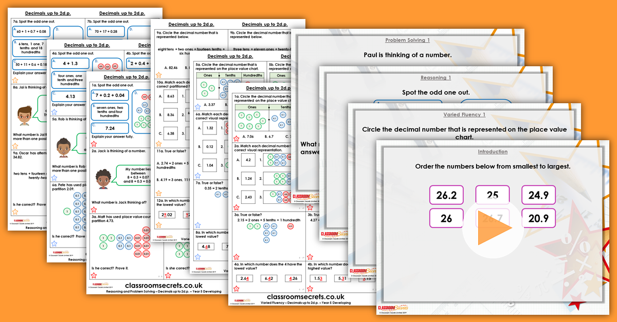 Mixed Age Year 5 and 6 Decimals and Percentages Step 1 Resources