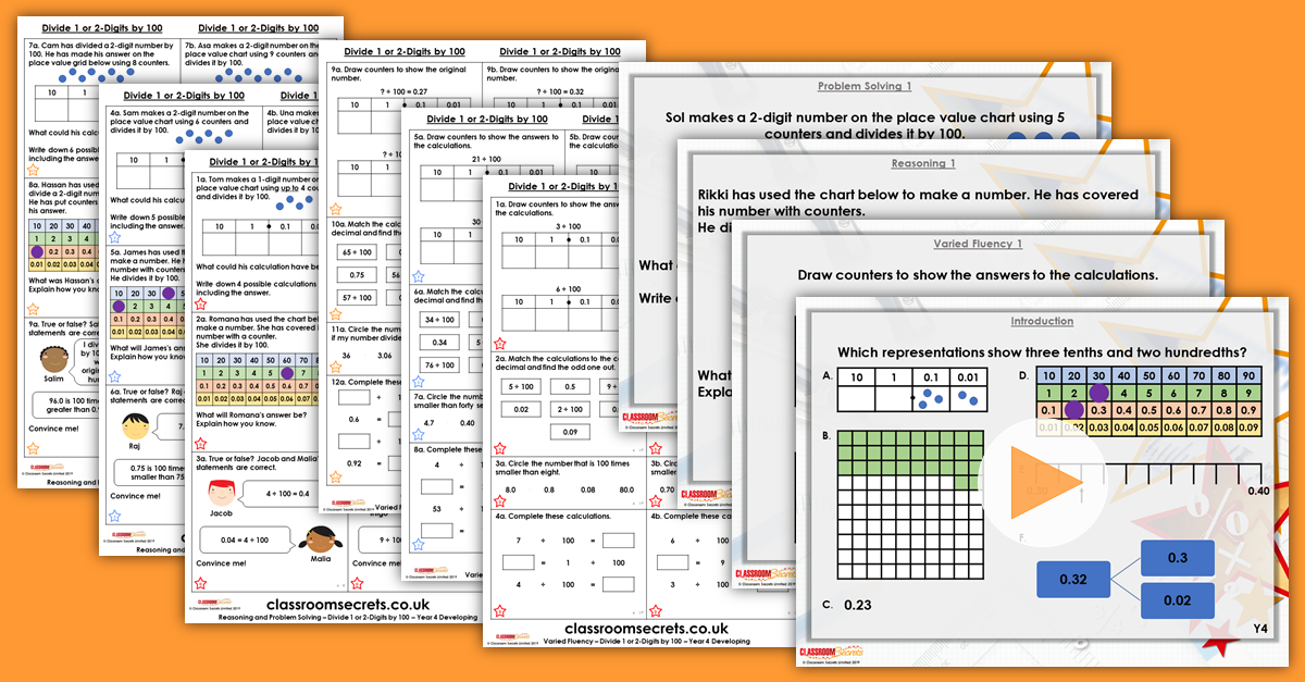 Mixed Age Year 3 and 4 Fractions and Decimals Step 12 Resources