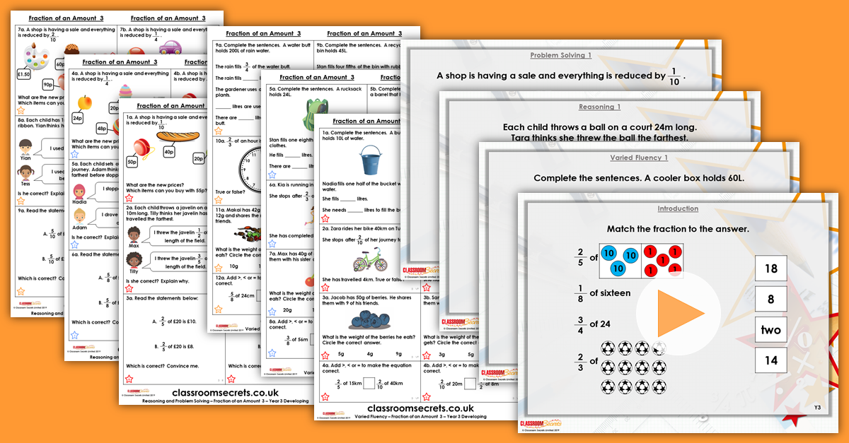 Mixed Age Year 3 and 4 Fractions Step 12 Resources