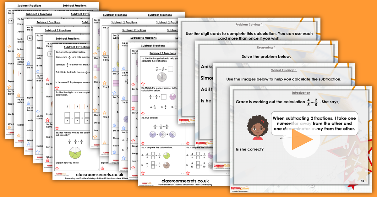 Mixed Age Year 4 and 5 Fractions Step 14 Resources