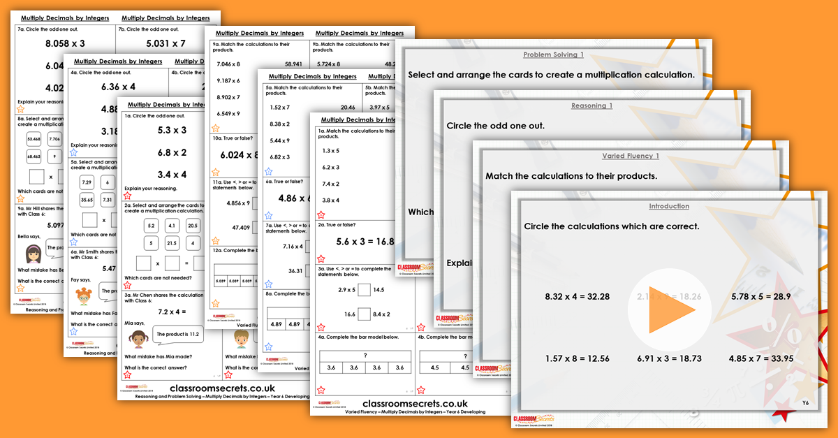 Mixed Age Year 5 and 6 Decimals and Percentages Step 10 Resources