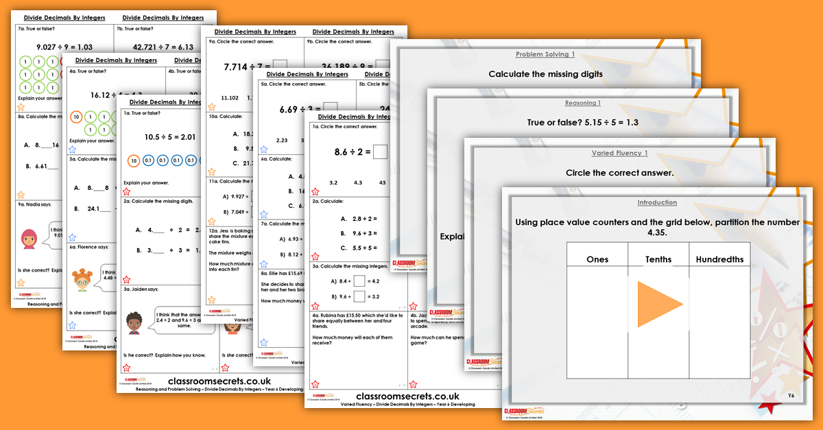 Mixed Age Year 5 and 6 Decimals and Percentages Step 11 Resources
