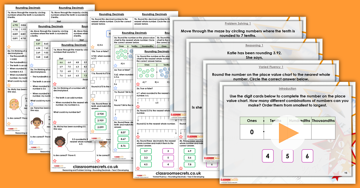 Mixed Age Year 5 and 6 Decimals and Percentages Step 6 Resources