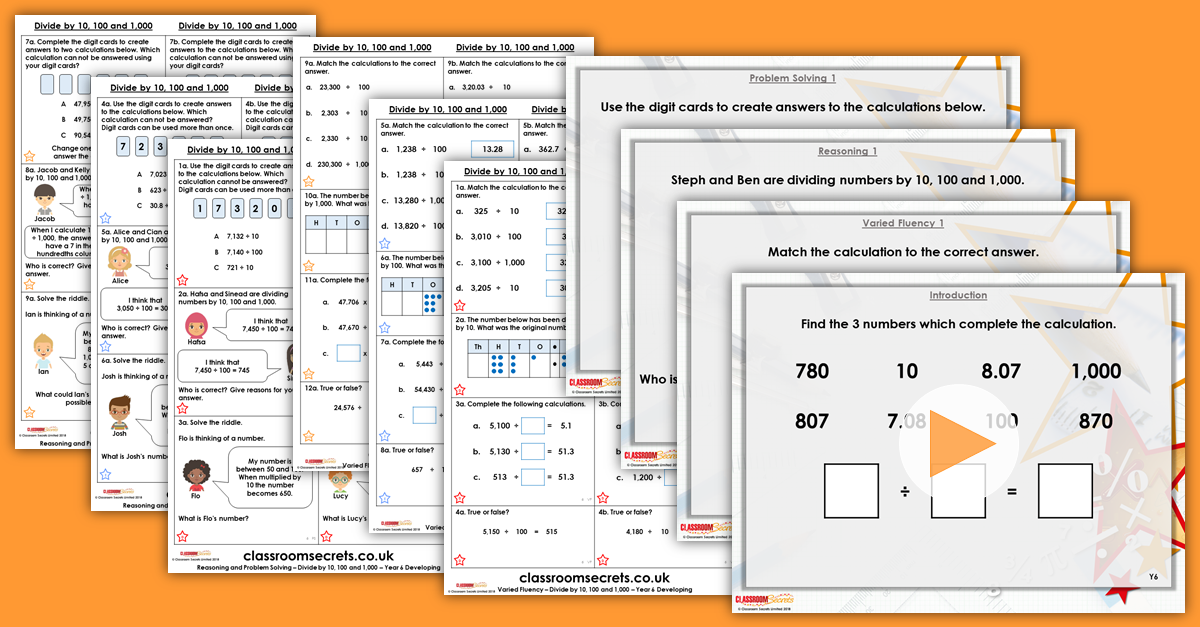 Mixed Age Year 5 and 6 Decimals and Percentages Step 9 Resources