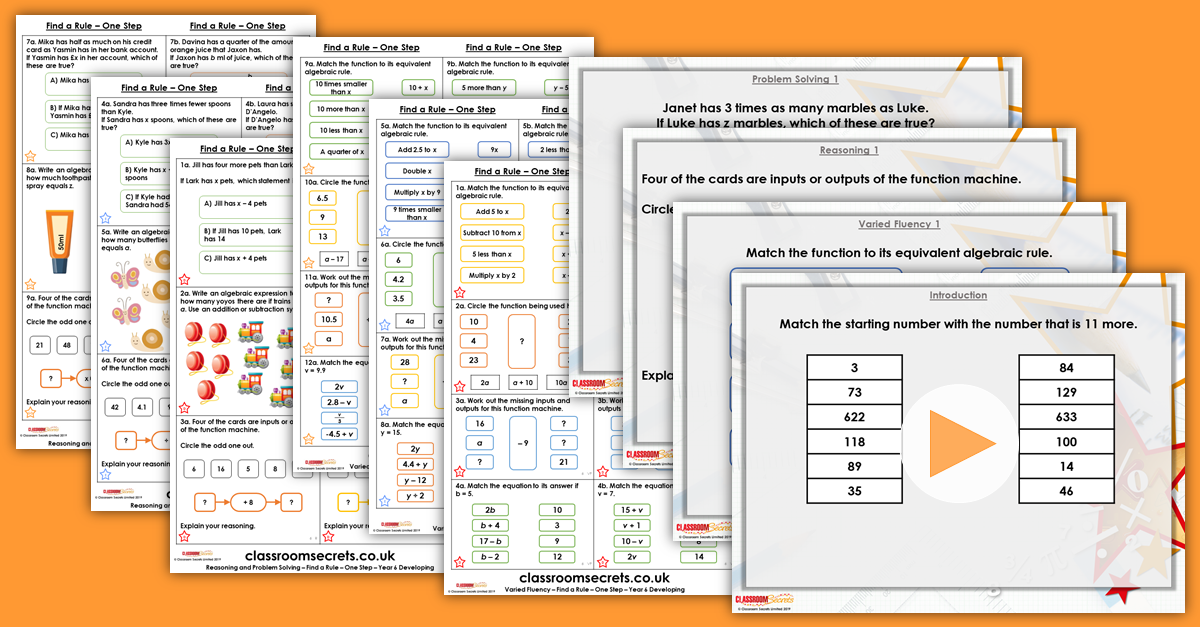 Mixed Age Year 5 and 6 Algebra Step 4 Resources