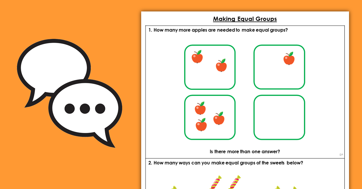 Year 1 Making Equal Groups Discussion Problems