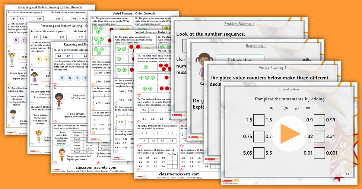 Mixed Age Year 3 and 4 Fractions and Decimals Step 16 Resources