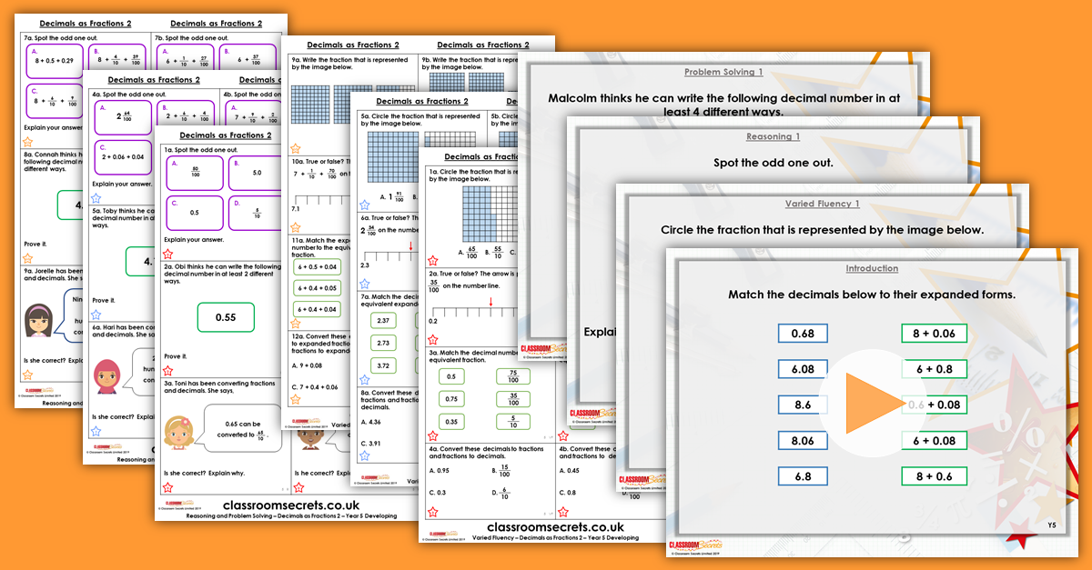 Mixed Age Year 4 and 5 Decimals Step 10 Resources