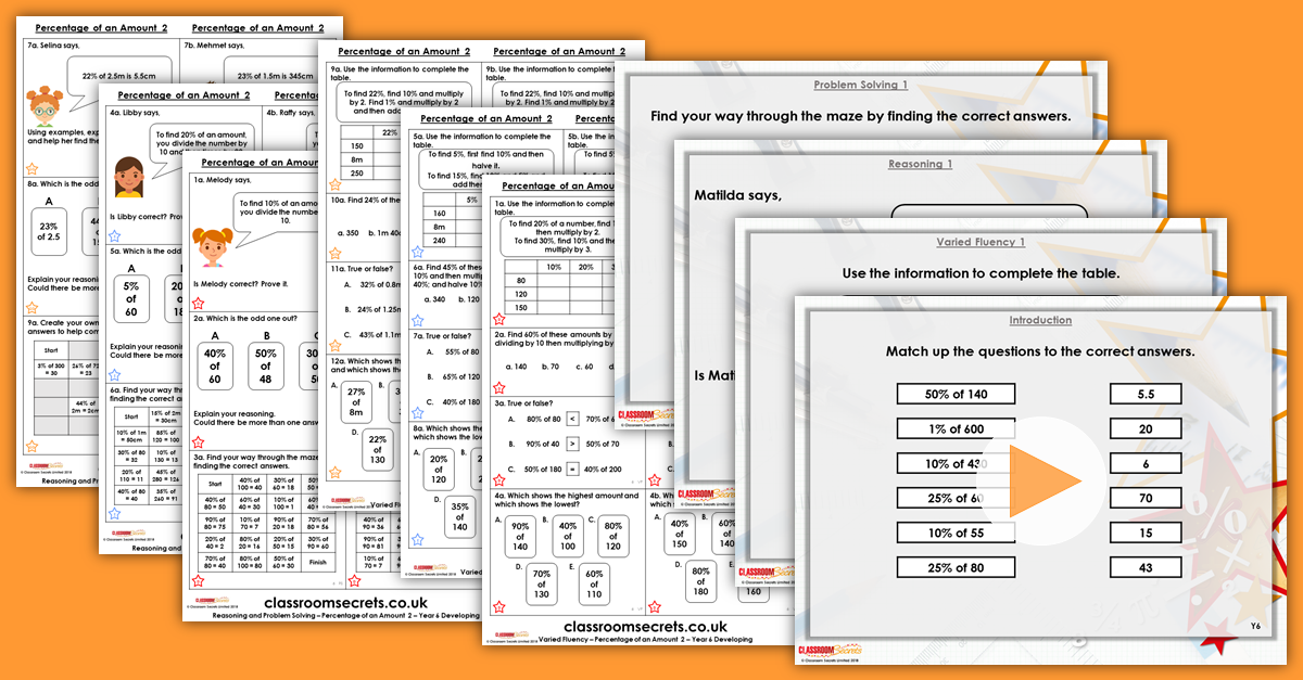 Mixed Age Year 5 and 6 Decimals and Percentages Step 20 Resources