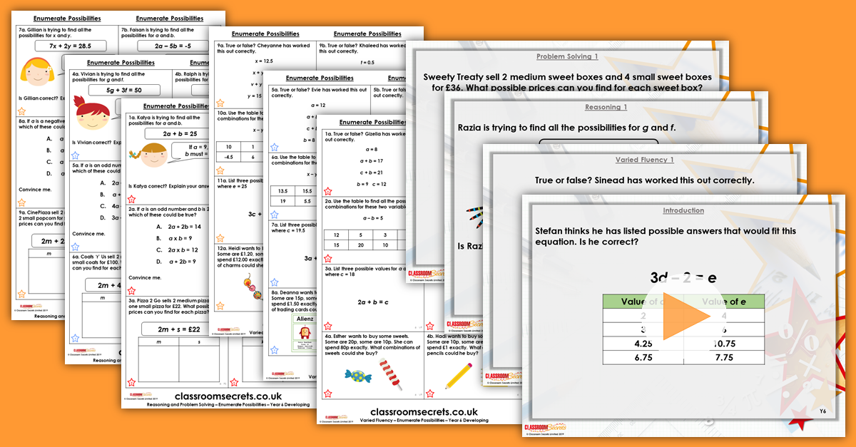 Mixed Age Year 5 and 6 Algebra Step 13 Resources