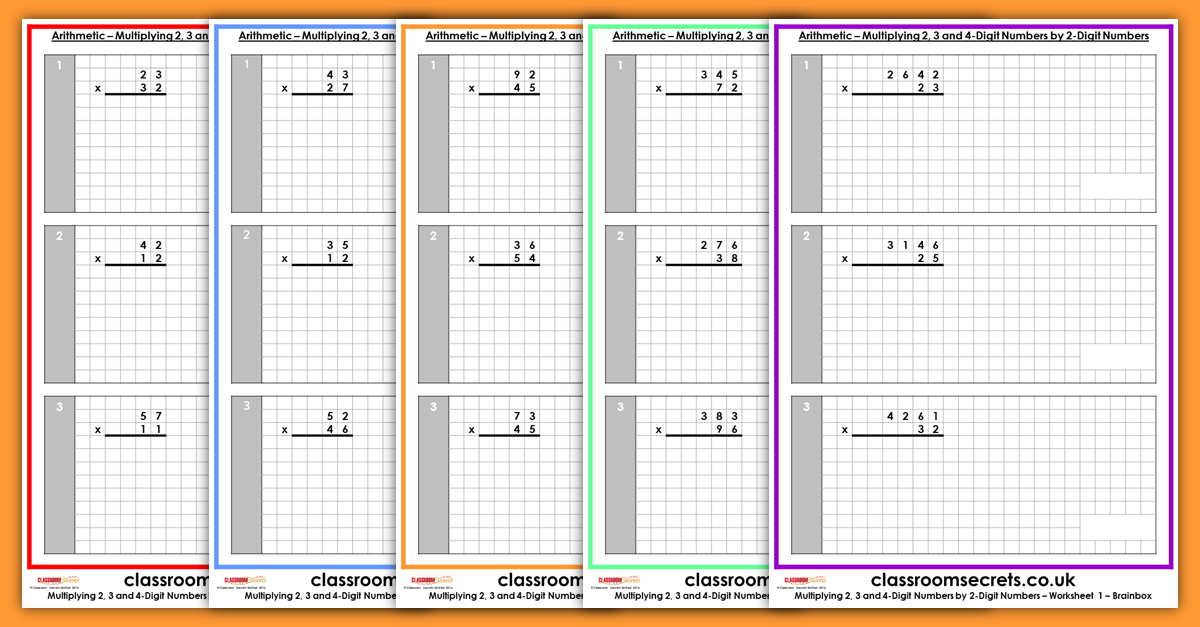 KS2 Arithmetic Multiplying 2, 3 and 4 Digit Numbers by 2 Digit Numbers Resources