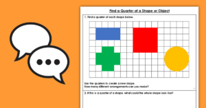 Year 1 Find a Quarter of a Shape or Object