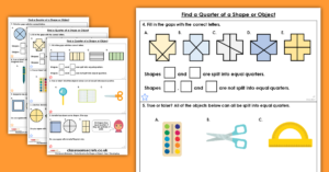 Find a Quarter of a Shape or Object Year 1
