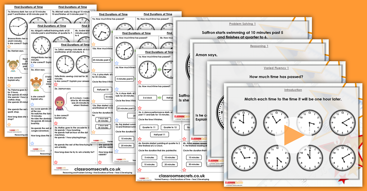 Find Durations of Time Year 2 Resources