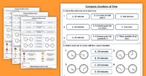 Compare Durations of Time Homework